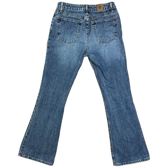 Vintage 90s Y2k Flare Mid Rise 100% Cotton Jeans Size 5 Tall So... - Picture 3 of 6